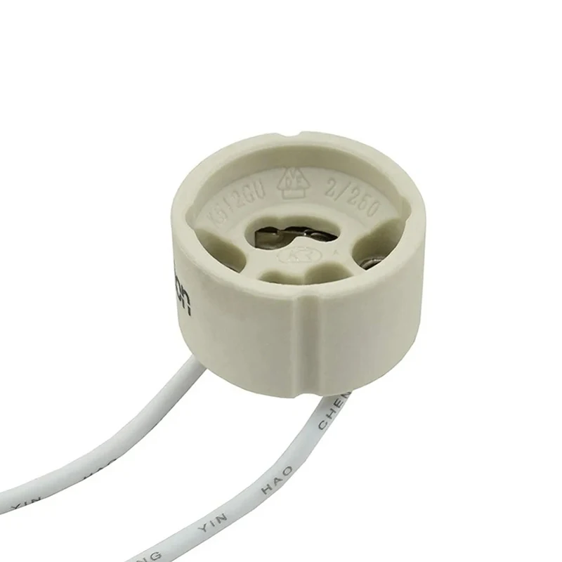 5pcs GU10 Lamp Base Ceramic Light Holder Socket Connector Adapter Wire For LED Bulb Stand Chandelier Halogen Leds Accessory