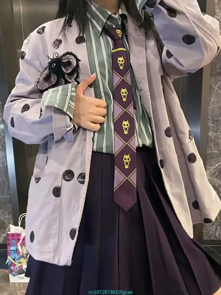 

JoJo's Bizarre Adventure Kira Yoshikage Necktie Cosplay KILLER QUEEN Skull Tie Props Accessory Party Cravat Tie Gifts