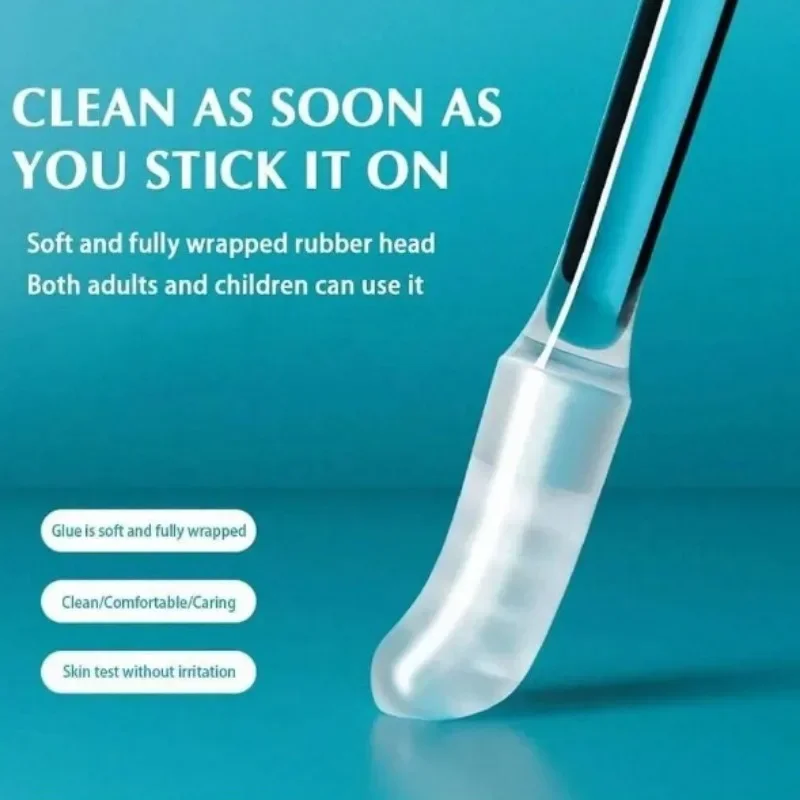 24 عبوة من أعواد تنظيف الأذن اللاصقة للاستعمال مرة واحدة، أدوات إزالة شمع الأذن من السيليكون الناعم آمنة وسهلة الاستخدام، منظف الأذن لجميع الأعمار