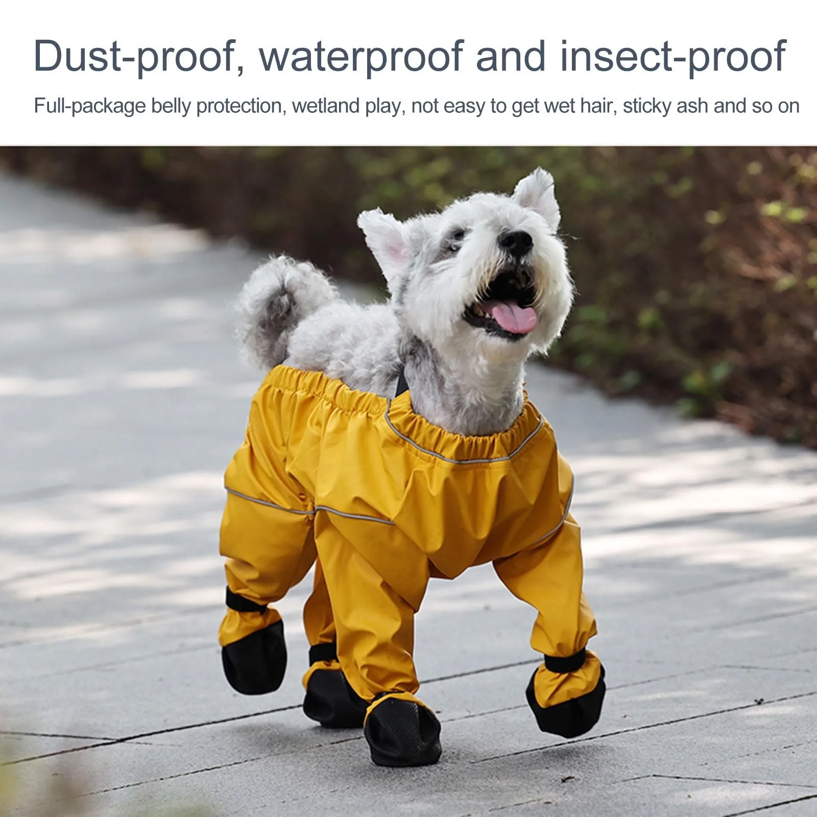 Waterproof Pet Pants with Foot Cover Dog Trousers Safety Dog Leggings Foot Protector for Small Dog Outdoor Activity Dog Suit