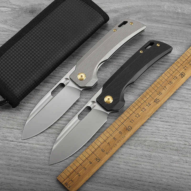 

M390 Blade Titanium Alloy Handle Folding Knife Outdoor Bodyguard Camping Hunting Survival High Hardness Hand Tool Knife
