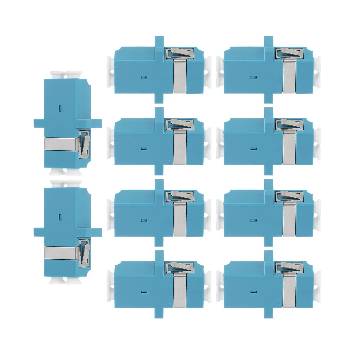 

10Pcs Fiber Optic Adapters Plastic Simplex Singlemode Optical Connector Couplers for Lan Wan Communication Cable Systems