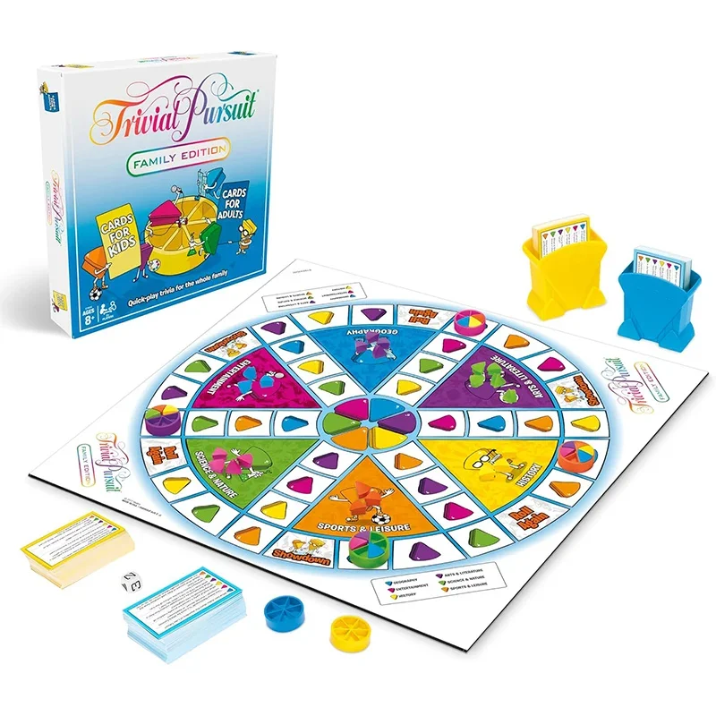 Trivial Pursuit FAMILY EDICIÓN: Juego de mesa familiar divertido e educativo Noche