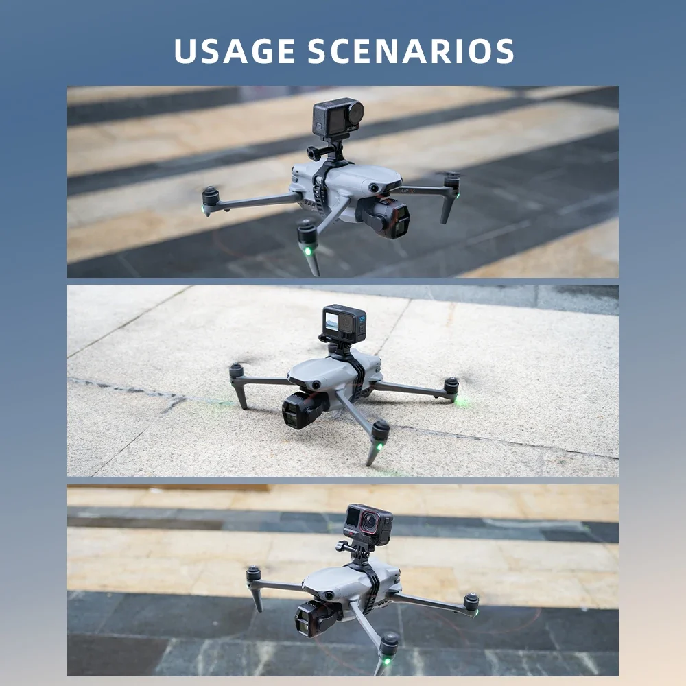 Suporte de extensão BRDRC para DJI Air 3S/Air 2/Mavic 3/Mavic 2 Pro Adaptador de drone para Gopro 13/Action 5/Insta360 Fixação de montagem