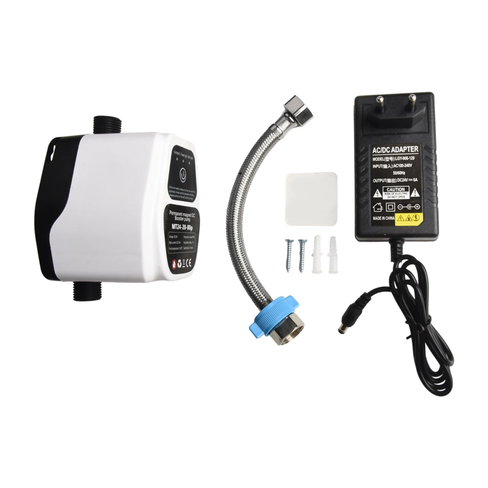ABS Copper Booster Pump Quiet Pressure Pump Maximum Flow Rate 25L min Permanent Magnet Motor AC To DC Converter