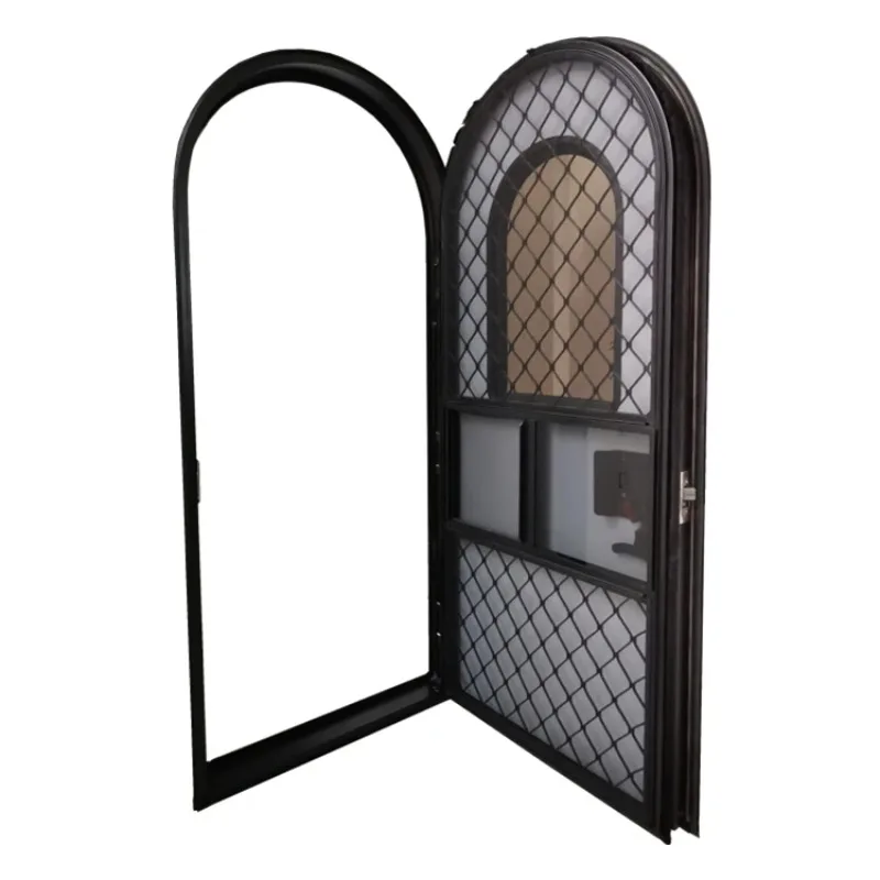 Tongfa شكل دائري حجم مخصص سبائك الألومنيوم الإطار متنقل Rv قافلة الباب للتخييم