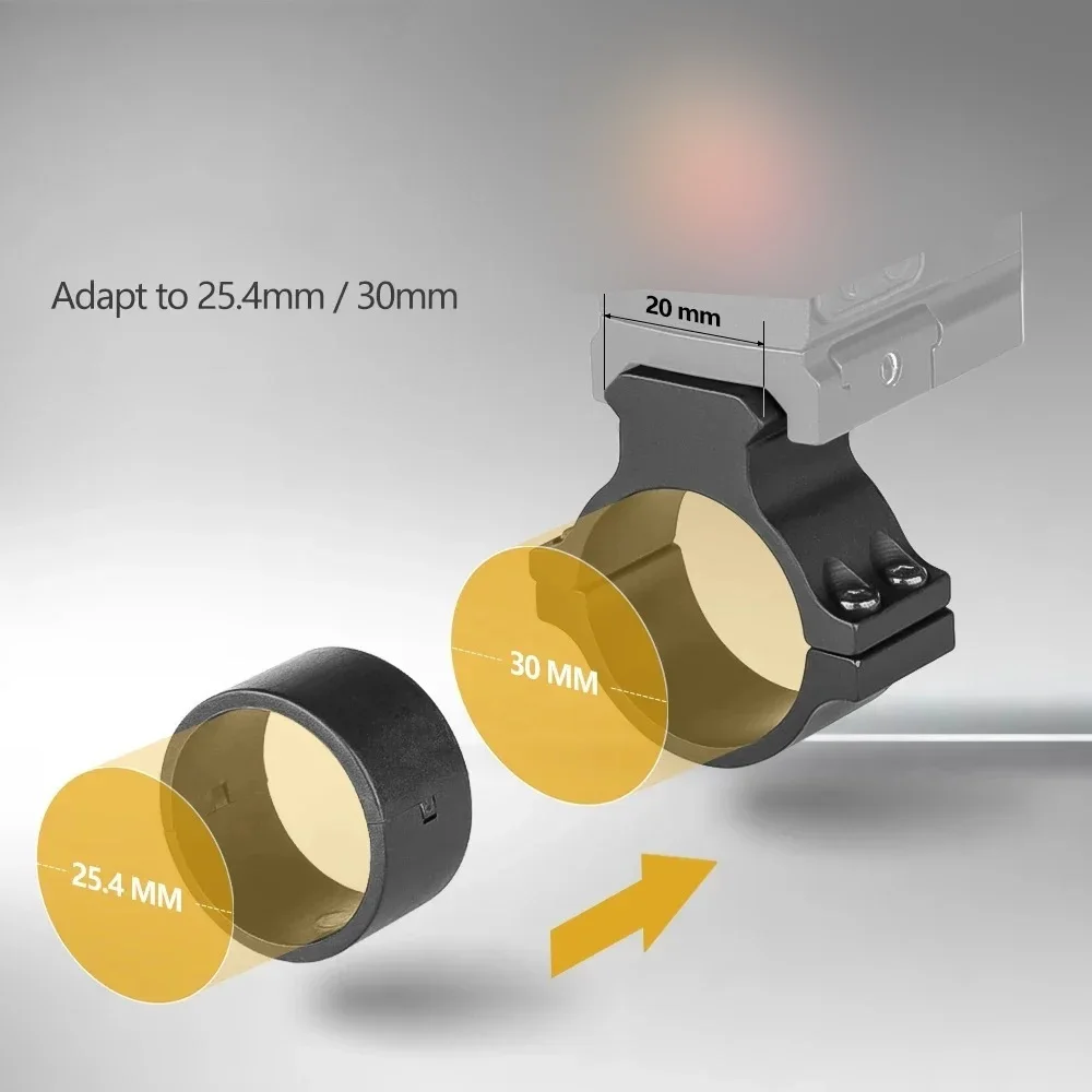 Taktische Zielfernrohrmontage 25,4mm 30mm Ringadapter mit 20mm Picatinny-Schiene Zielfernrohrringe Taschenlampenhalterung – Detail 4