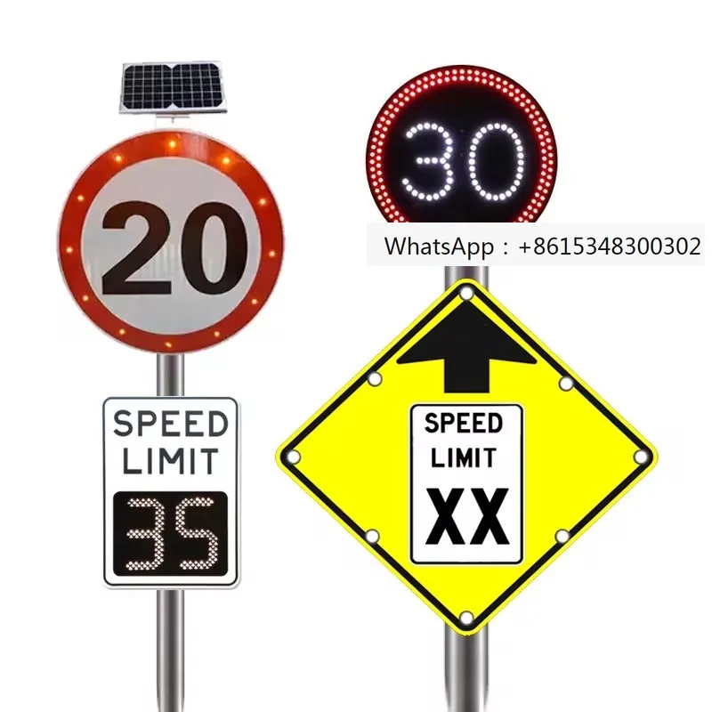 

LED digital solar speed signs solar power flashing speed limit signs