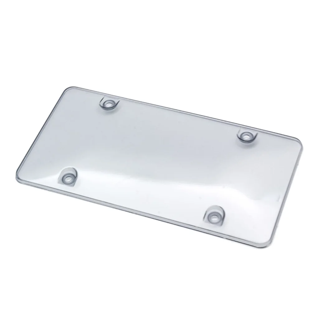 Couverture de plaque d'immatriculation plate transparente, protection en plastique, robuste, pour montage avant ou arrière