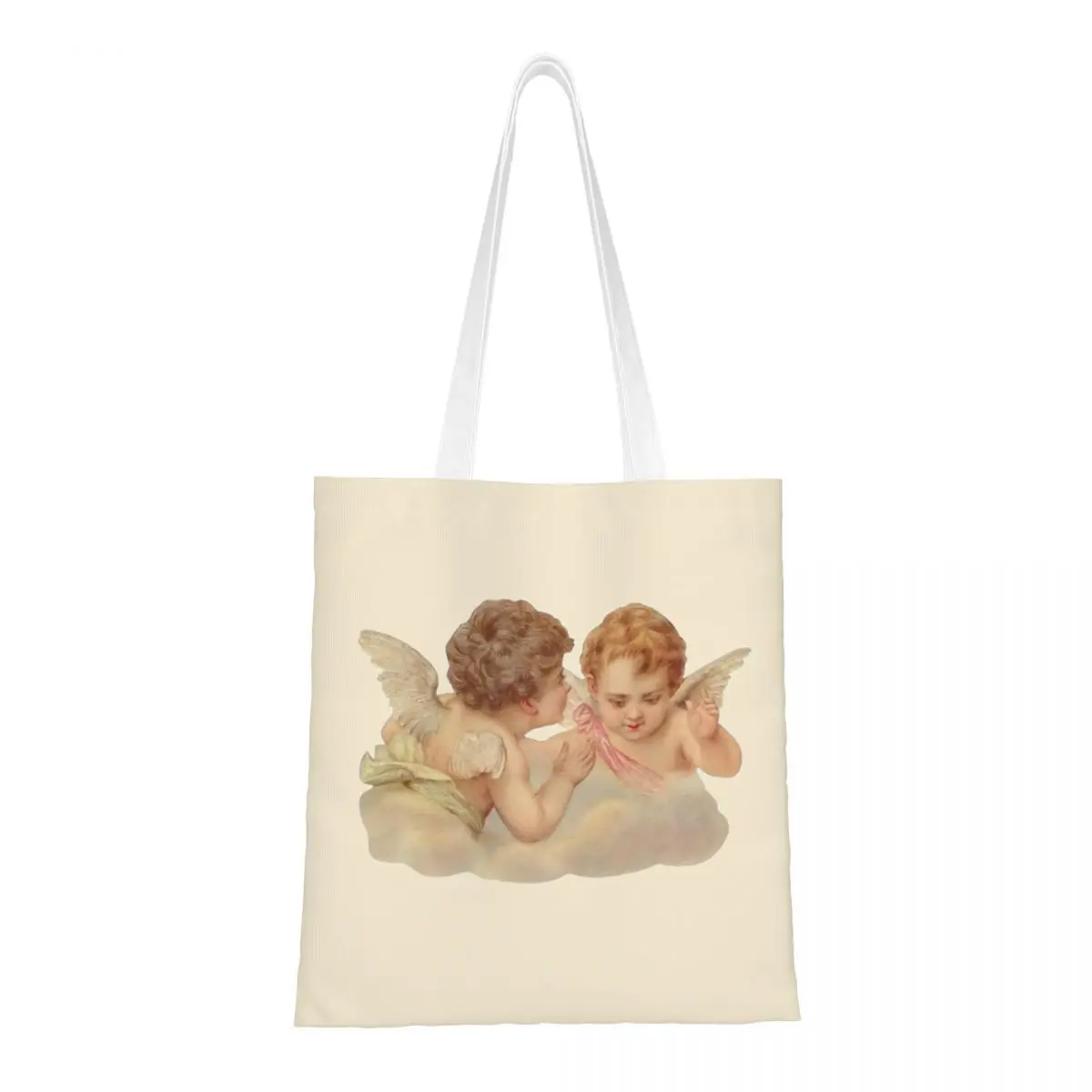 Bolso de mano de Ángel para niño y mujer, bolsa de comestibles de gran capacidad, Unisex