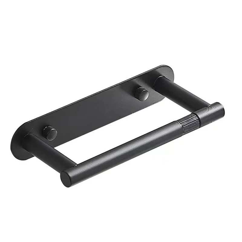 

High Quality-Black Toilet Paper Holder - Stainless Steel Toilet Paper Roll Tissue Wall Mounted Paper Holder Towel Racks For Bath