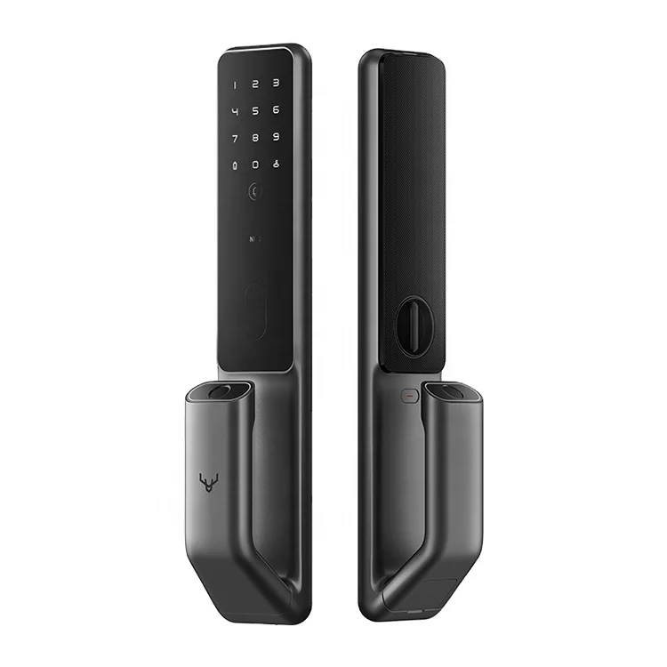 

2025 Hot Sell Home Security Aluminum Alloy Electronic Intelligent Wooden Digital Door Lock Fingerprint Lock Smart Locks