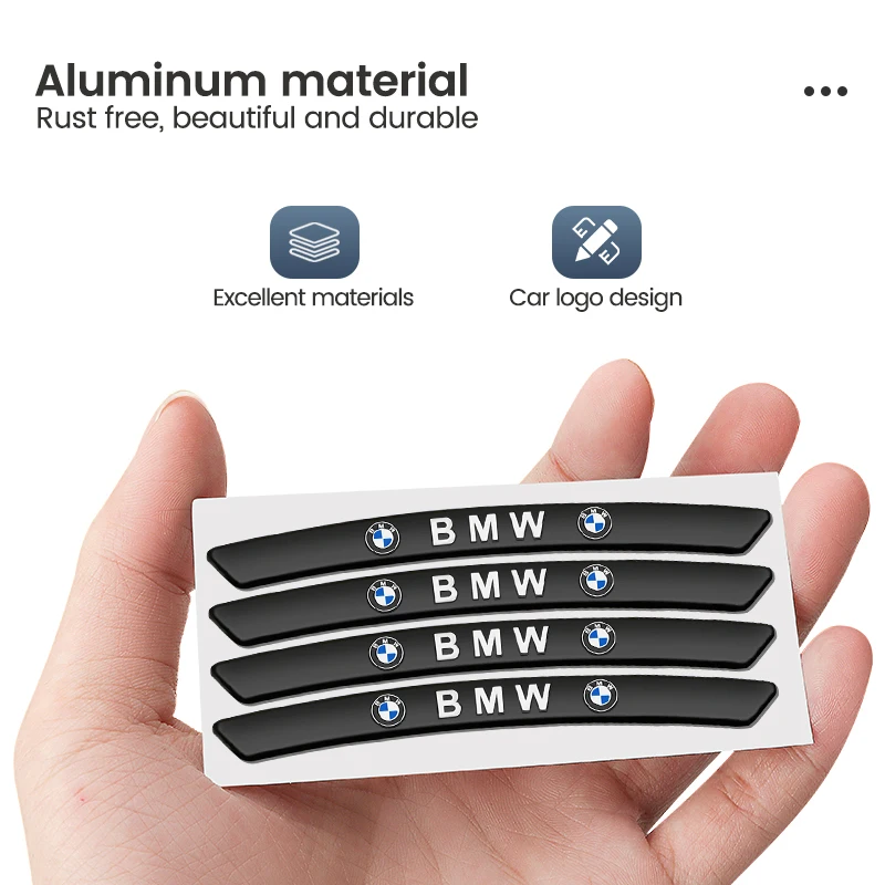 Alumínio Car Badge Styling Hub Roda Jantes Adesivos de Decoração para BMW, E87, E46, E28, E60, G20, G03, G05, F10, E93, X1, X3, X5, X4, Z4, e90, E92, 4 PCes