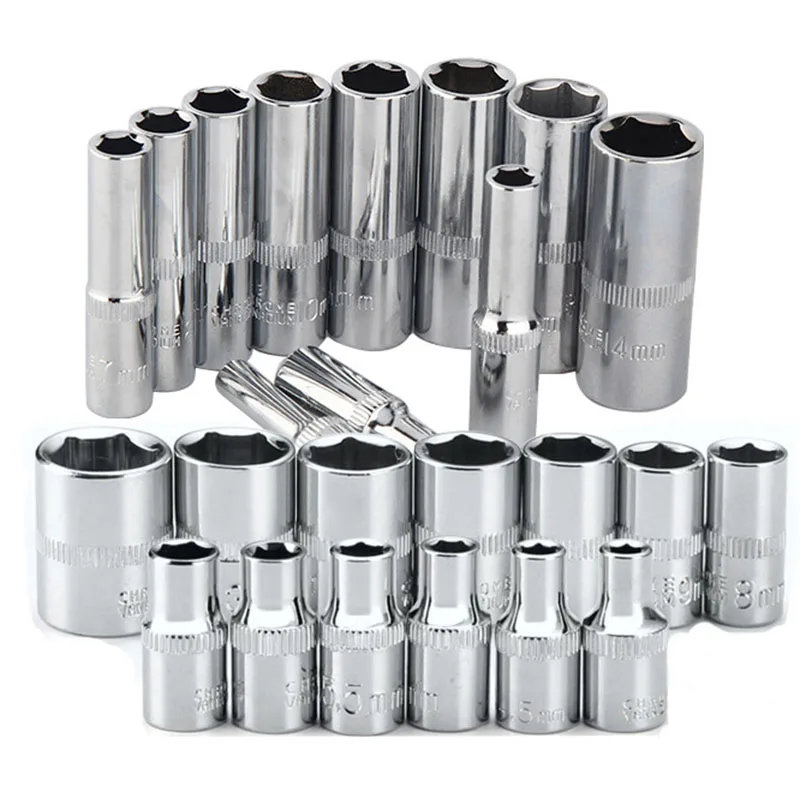 

5/3/2/1pcs 1/4 Socket Wrench Head Sleeve Hexagon Socket Adapter Auto Repair Tool 4-14mm Sleeve Heads For Ratchet Wrench Spanner