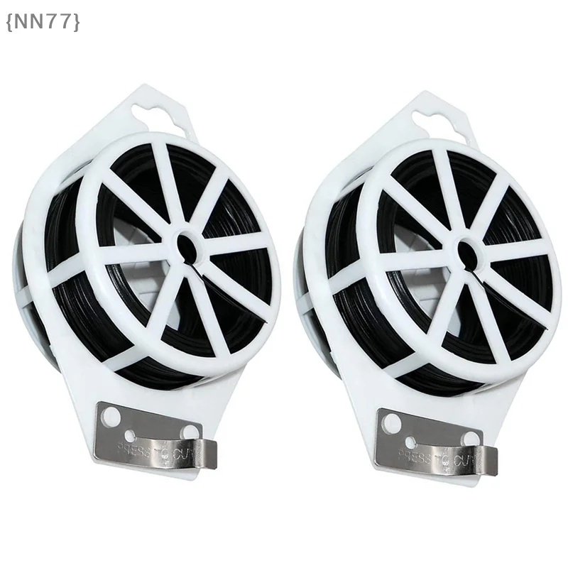 

【FEB-NN77】1 шт. Садовые стяжки для растений с триммером, витые стяжки, не ржавеющие, для садоводства и организации офиса (черные)