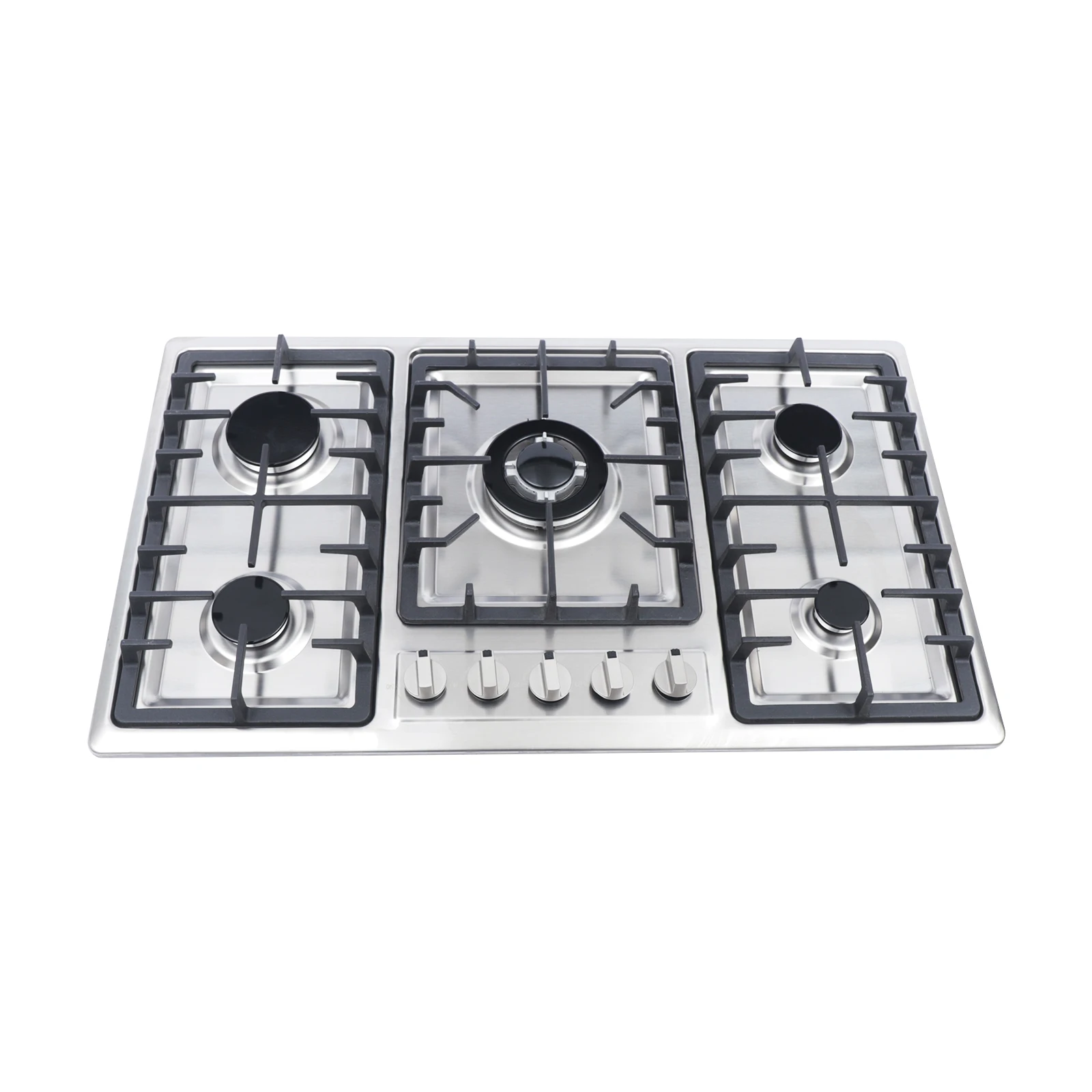 Gas Cooktop, 5 Burners Built-In Stove Top Gas Cooktop Stainless Steel Kitchen Gas Cooking Machine