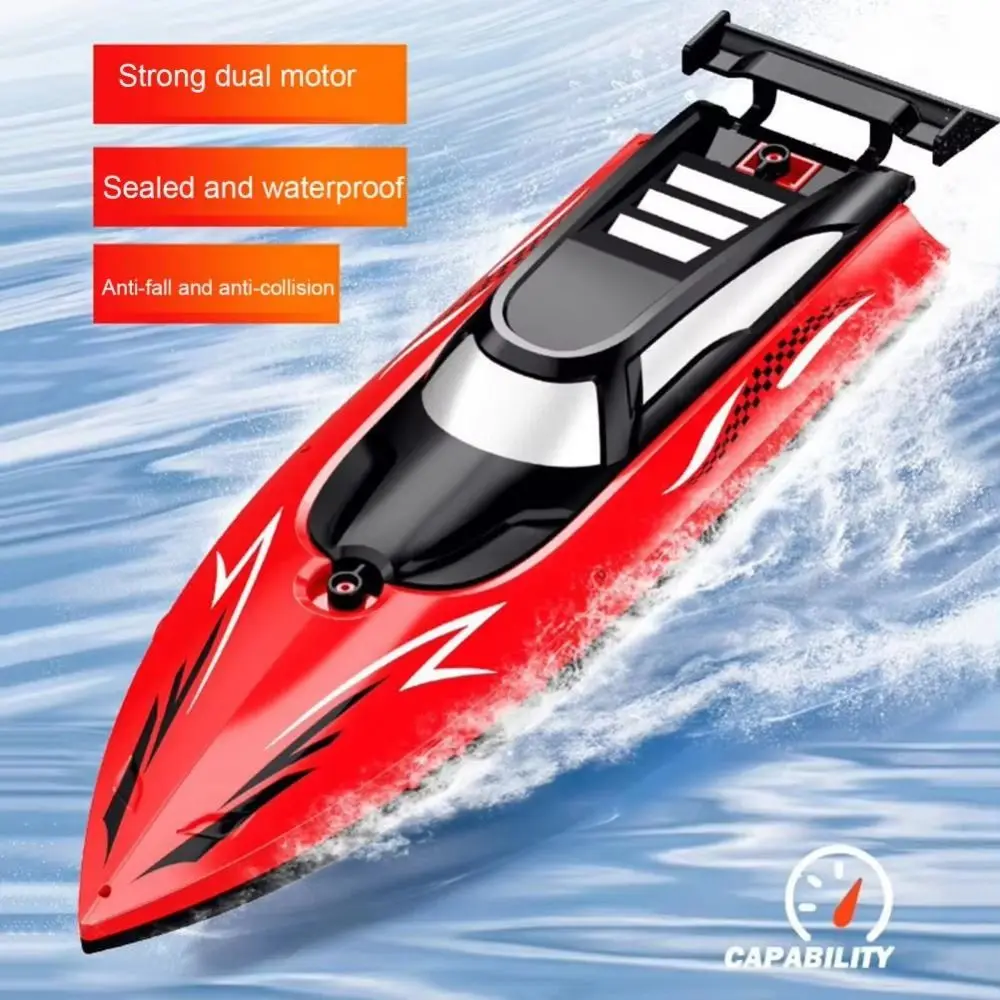 

High Speed Remote Control Boat Dual Motors LED Light Remote-controlled Vesse Model Toys Electric Watercraft Mini Rc Boat