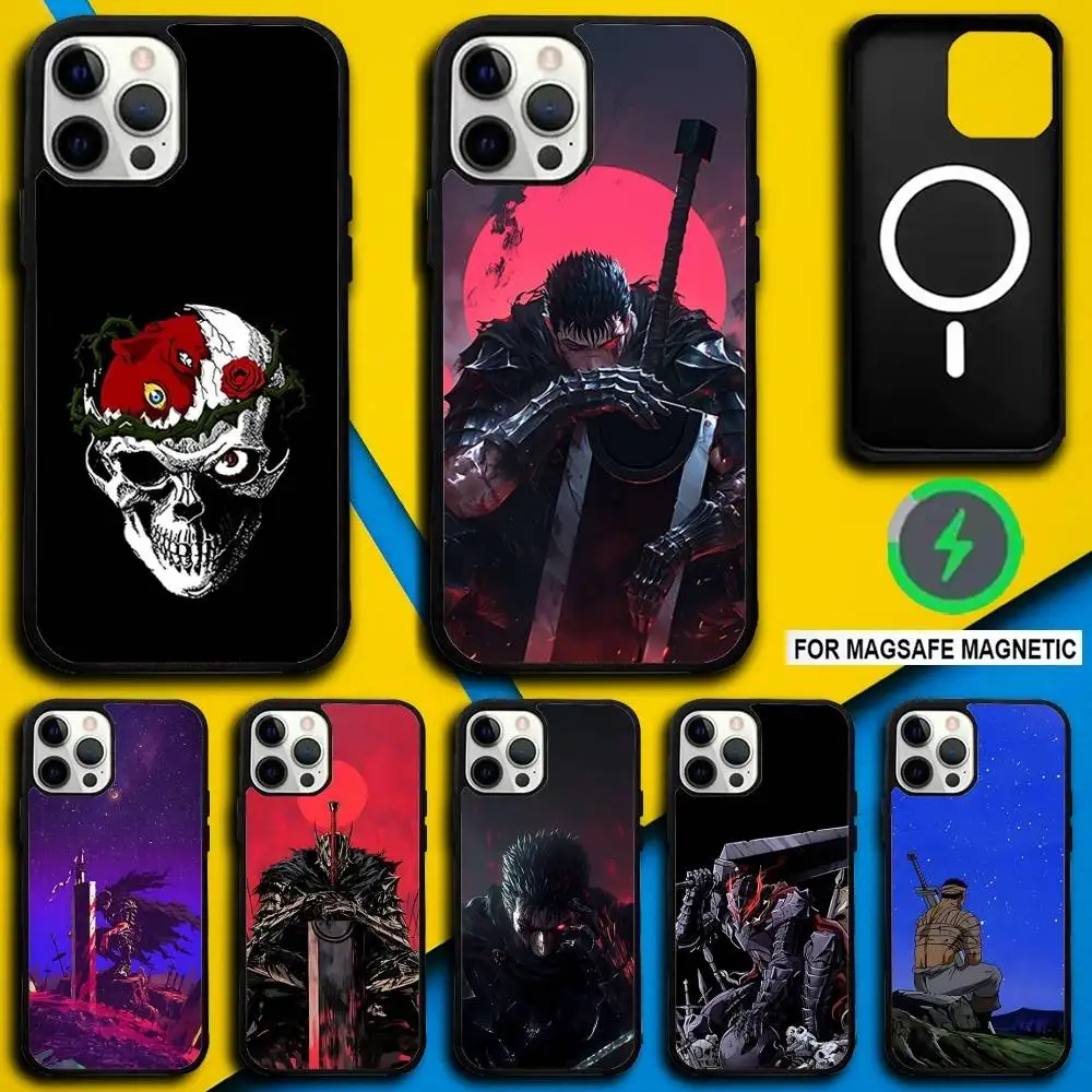 

B-Berserk Japanese Anime Phone Case For iPhone 16,15,14,13,12,11,Pro,Max,Plus,Mini,SE4,E Magnetic Magsafe Wireless Charging