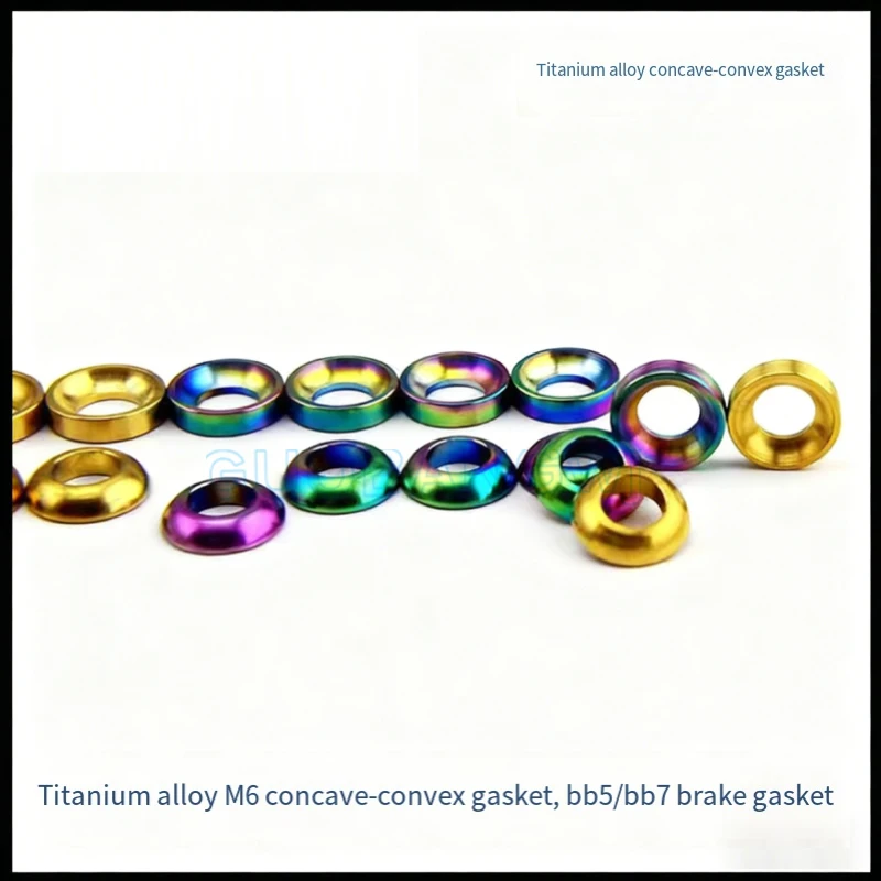 

Titanium TC4 Bolt M6 Cone Washer Disc Brake Pad Replacement Upgrade Lightweight High Strength Anti-Rust