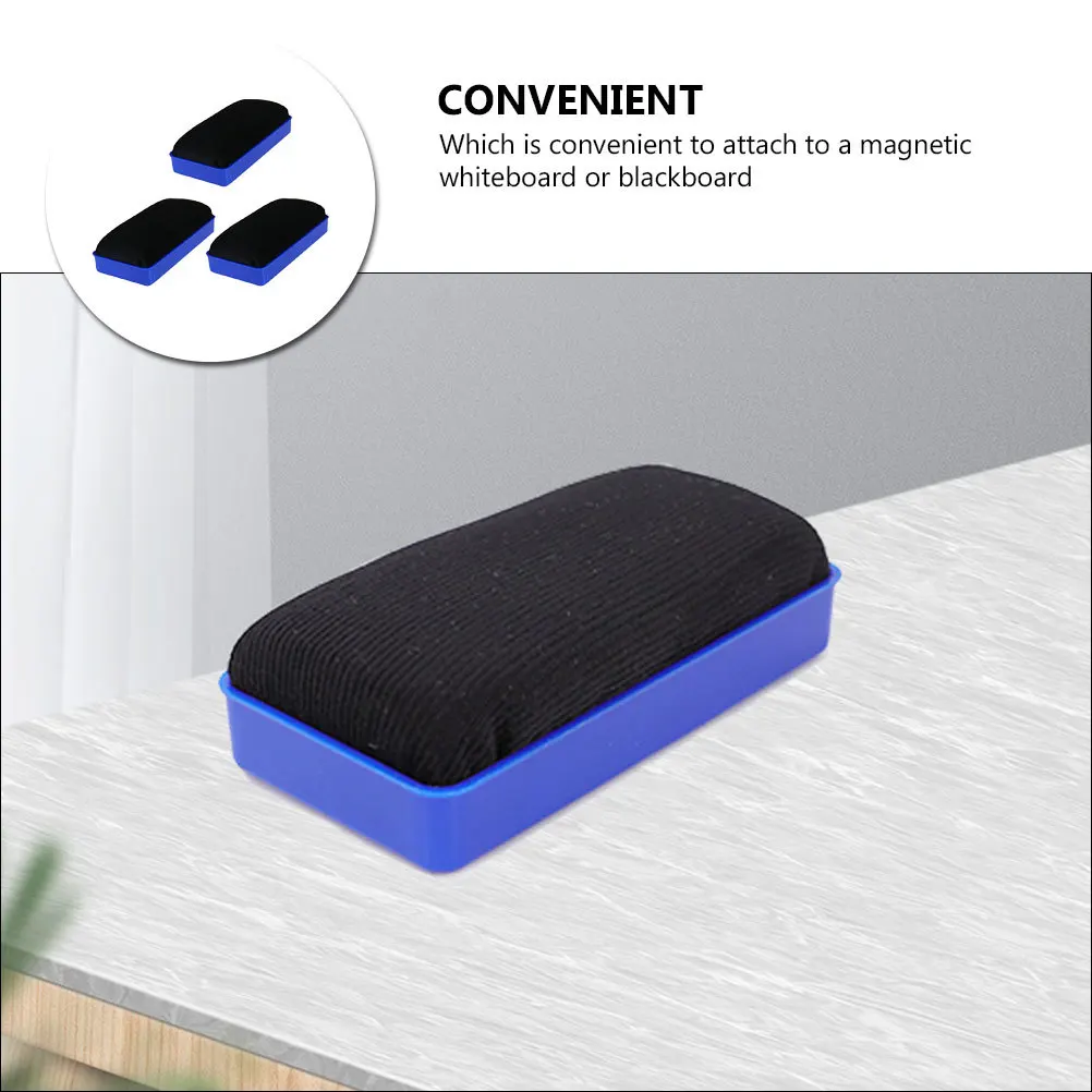 

3Pcs Magnetic Whiteboard Eraser Lightweight Plastic Flannel Cleaning Tool Practical for Office School Classroom Supplies
