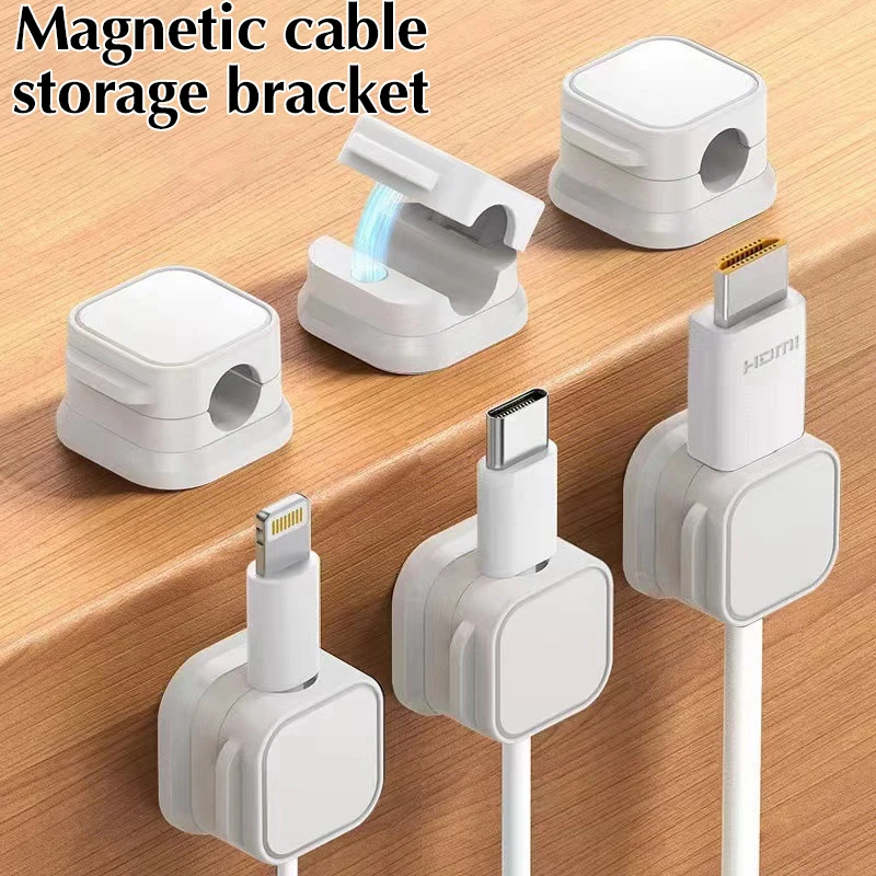 10PCS Magnetic Cable Organizer Adhesive Phone Cable Clip Desktop Cord Wire Cable Holder For Office Desk Management