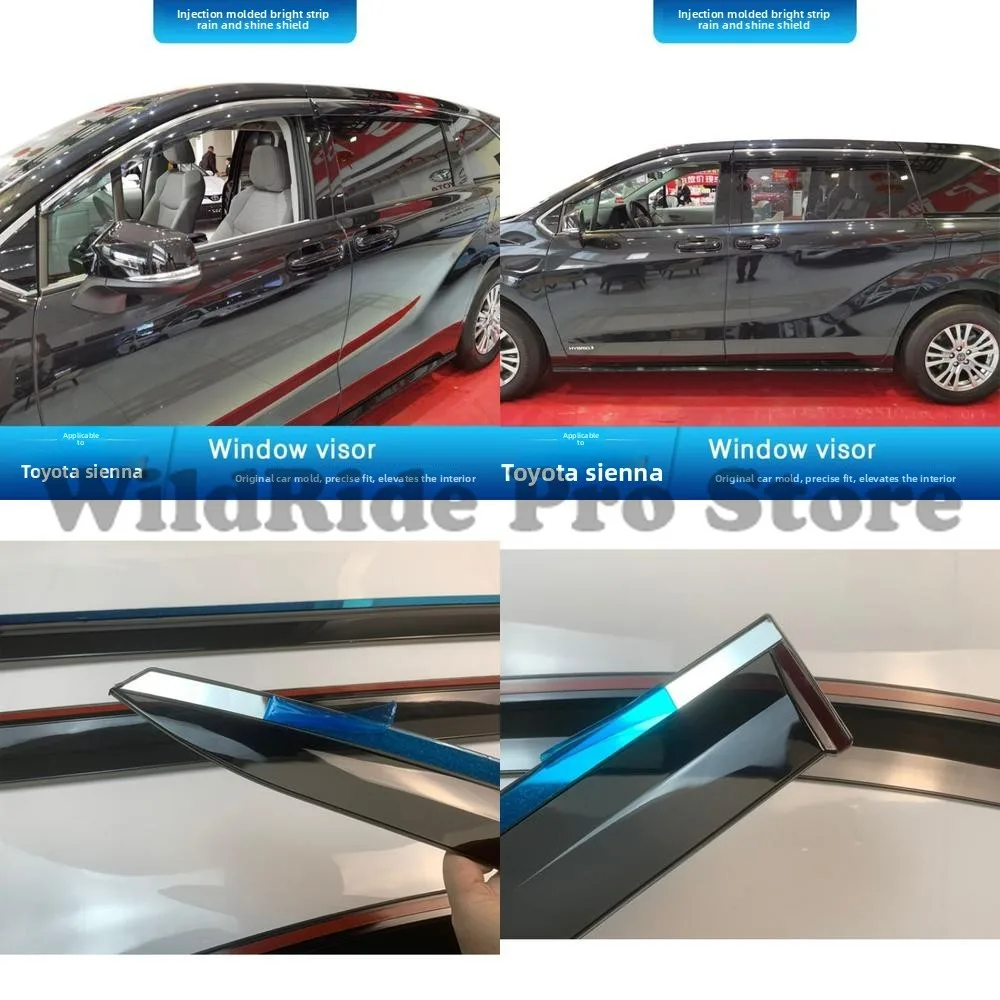 

1 set Plastic Rain Deflectors for Toyota 2021 Sienna Stainless Steel Window Rain Guards Cross Border Domestic Sale