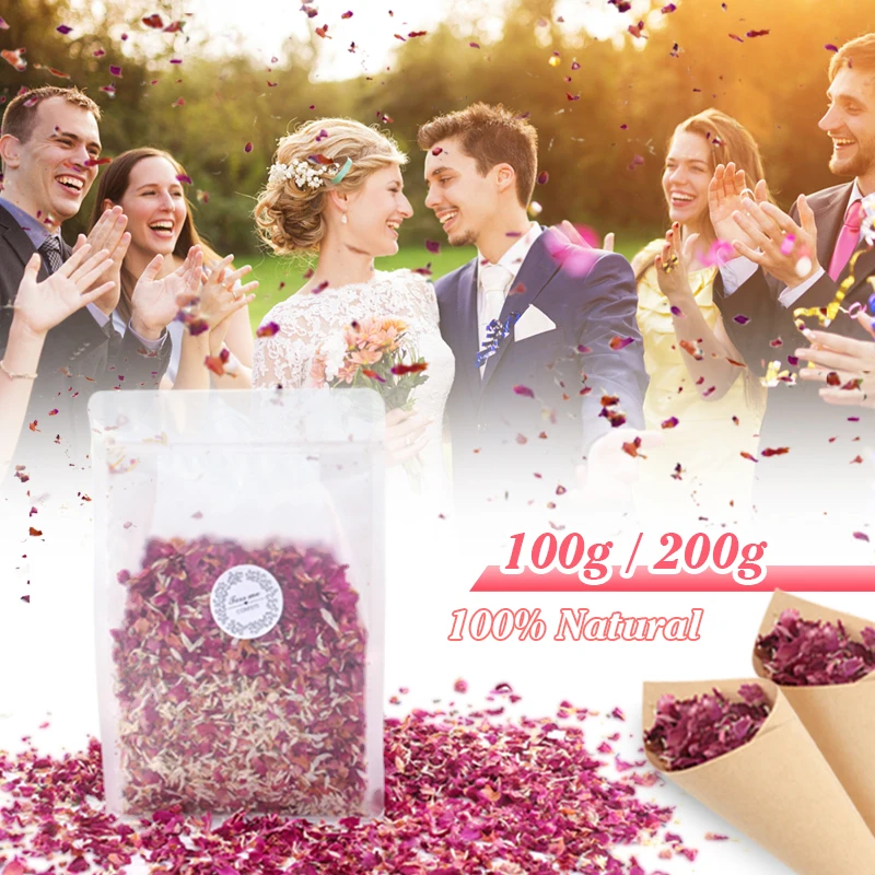 Matrimonio naturale fiori secchi petali di rosa coriandoli pop addio al nubilato festa di compleanno decorazioni fai da te accessori fatti a mano biodegradabili