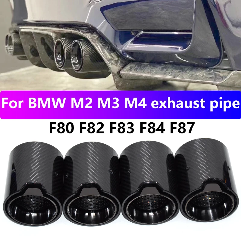 

for BMW M2 F87 M3 F80 M4 F82 F83 Exhaust Pipe Upgrade MP Carbon Fiber AK Muffler Tailpipe Tip M logo