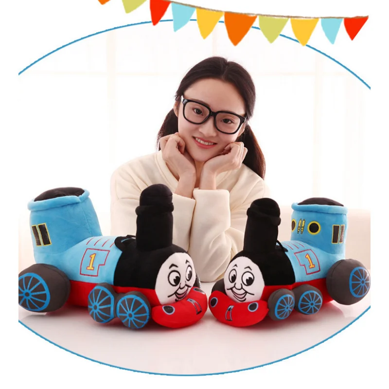 Disney Anime Car Story Thomas Little Train Cute Throw Pillow Cute Plush Back 25/30/35CM Little Train Furry Doll  Movie & TV