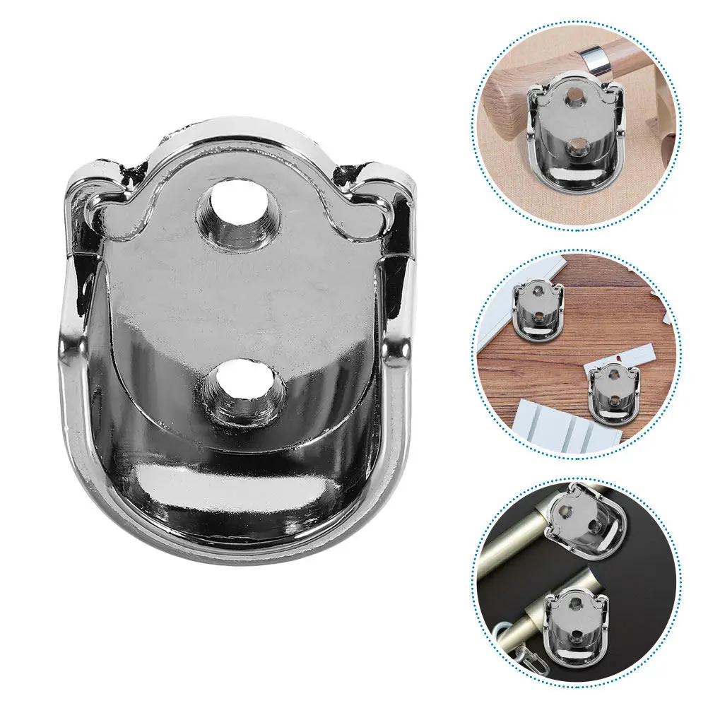 2Pcs Flange Rod Holder Zinc Alloy Thick Rust Proof Closet Rod End Support Shower Curtain Pole Socket Wardrobe Window Curtain