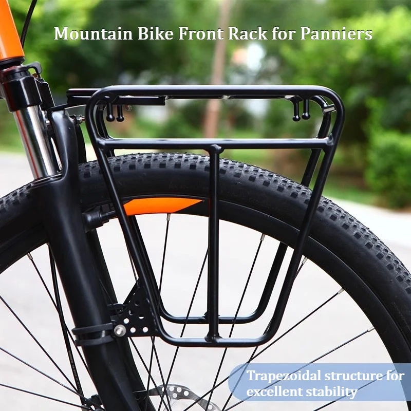 Aluminum Alloy Front Rack for Mountain Bike, Luggage Rack for Fork Mount, Shock Absorption Front Fork Compatible