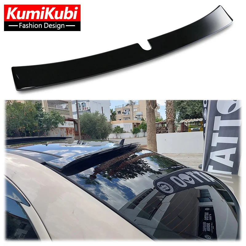 W211 Roof Spoiler For 2003-2009 Mercedes Benz W211 E-Class E350 E200 E260 Rear Top Wing ABS By Glossy Black Carbon Fiber Spoiler