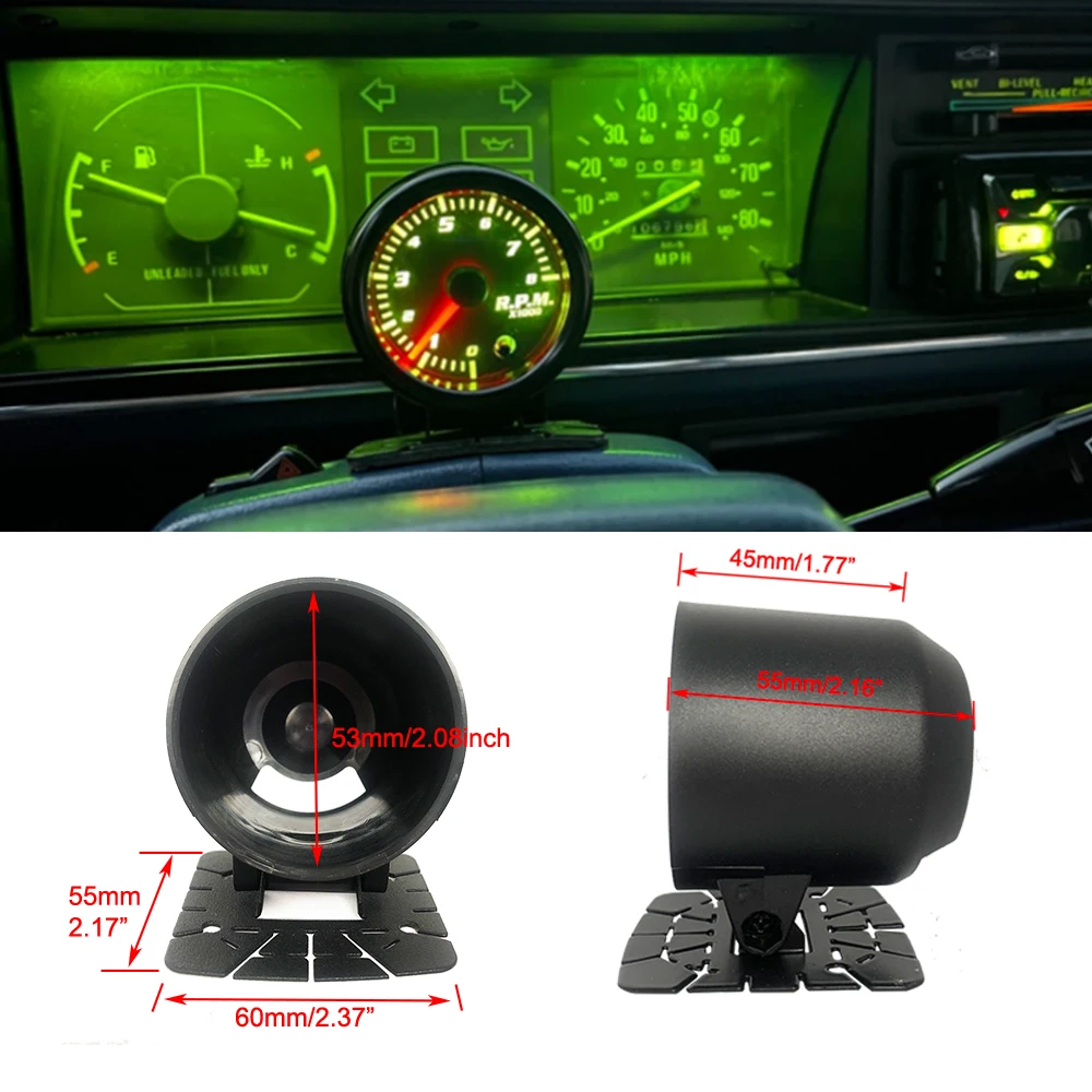 BAOLUN  52mm 2'' Universal Single Gauge Pod Gauge Pillar Dash Pod Mount Holder Cup For Water Temp Oil Temp Oil Pressure Gauge