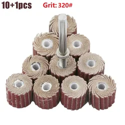 10Pcs 80-600 Grit Sanding Flap Wheel Disc Abrasive Grinding Wheel Dremel Accessories Sandpaper Polishing Tools 3mm Mandrel