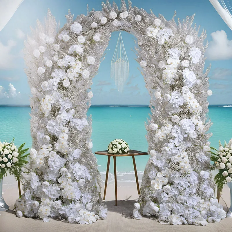 

180CM Artificial Silk White Phalaenopsis Oxhorn Flowers Perfect for Wedding Arch Background Welcome Decoration