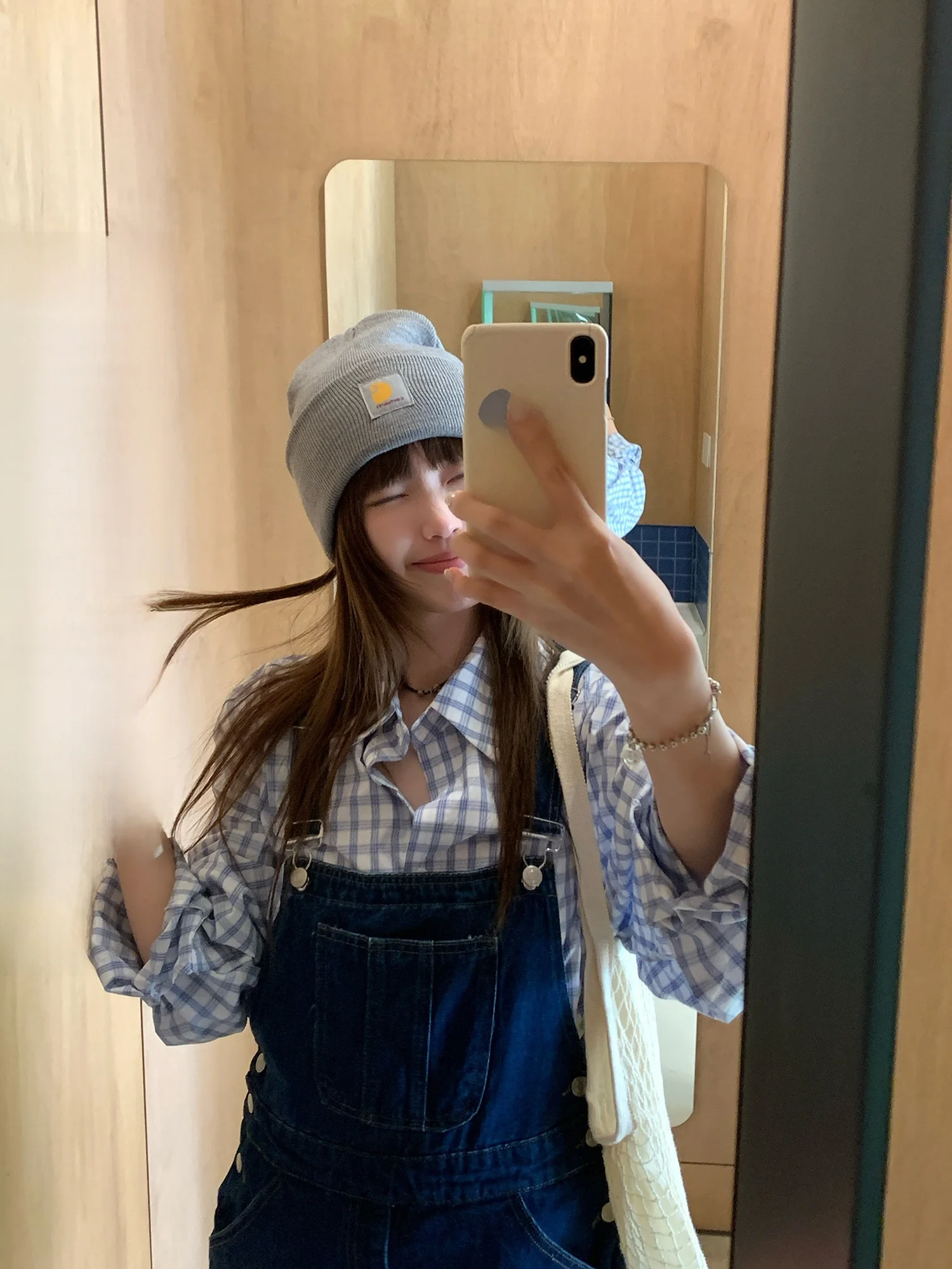 

Loose Long Sleeve Collared Oversize Shirt Salt Series Hong Kong Style Collar Sun Protection Cotton Shirt for Young Women