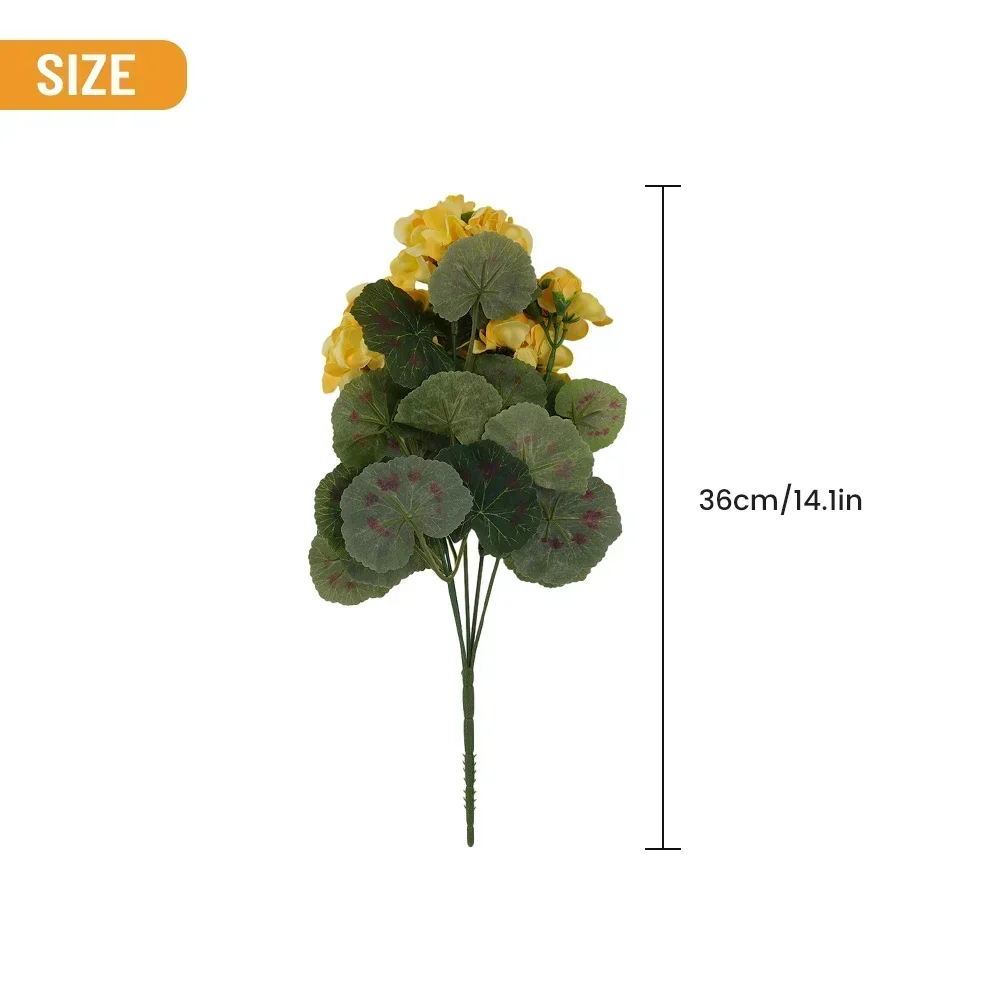 Nuevas flores artificiales, bayonia, geranio, planta de flores falsas, boda, Navidad, sala de estar, decoración de mesa para juegos fotográficos