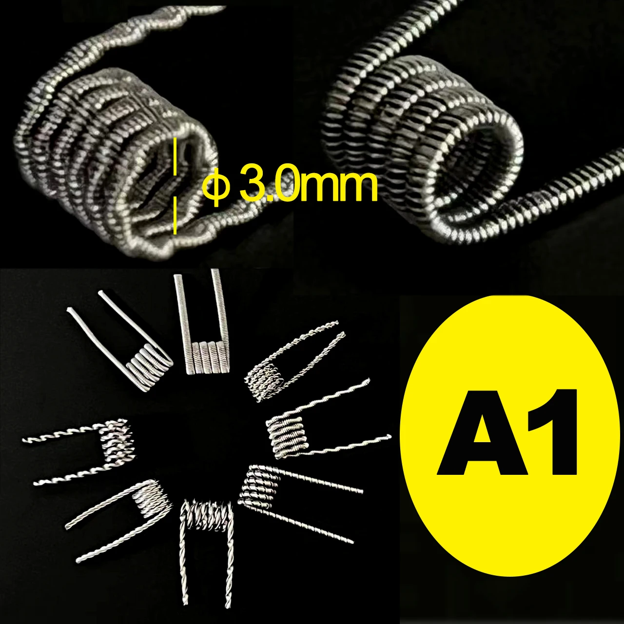 48PCS/Box 3.0mm High Quantity PreBuild Coils DIY Alien Fused Clapton/Flat/Mix Twisted/Hive/Quad/Tiger Watercolor Accessary