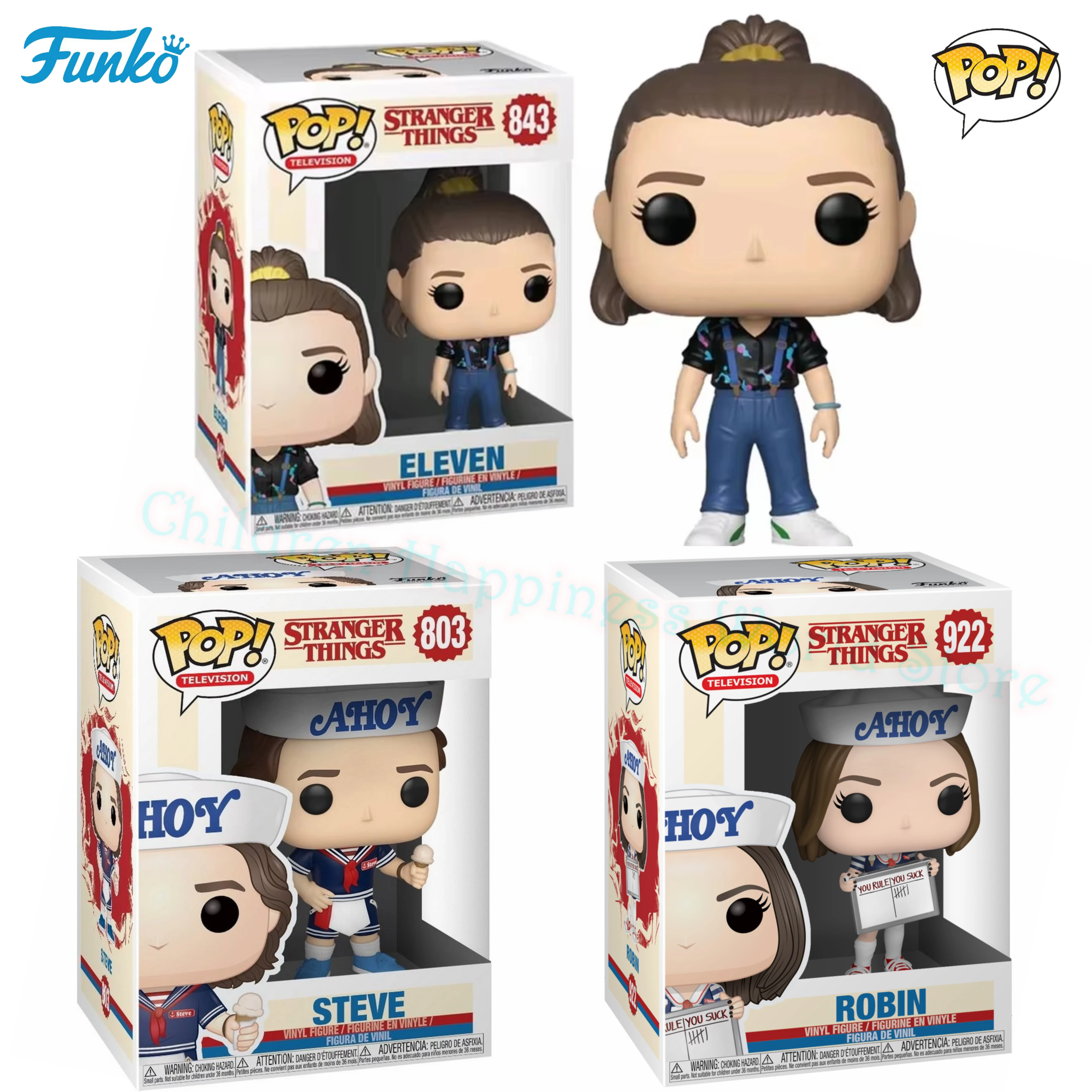 Figura Funko Pop de PVC de 10 cm de Steve de la Serie Televisión Strangers # 803 Once # 843 Robin # Muñecas de Vinilo 922, Figuras de Acción, Juguetes, Regalo para Niños