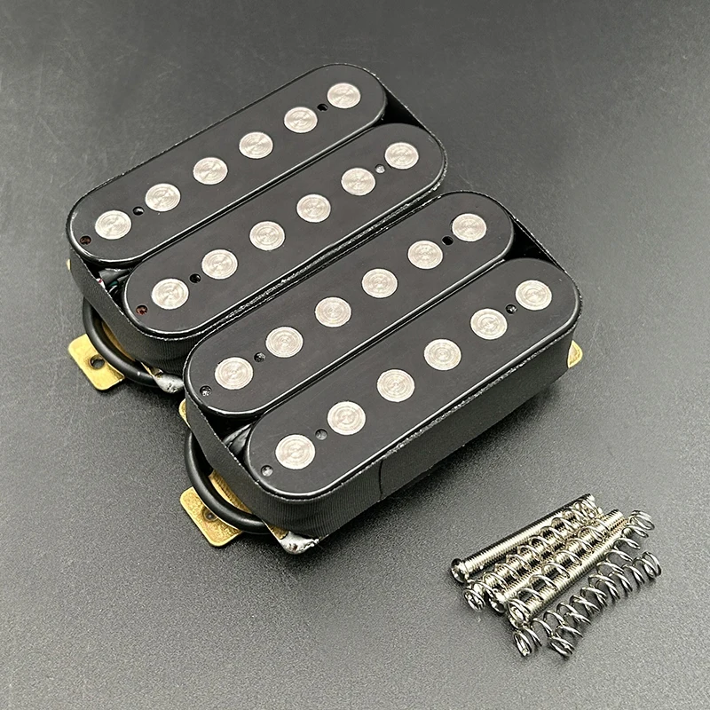 Electric Guitar Humbucker 6.3mm Big Pole Piece Dual Coill Guitar Pickup with 4 Conduct Cable/Coil Splitting Black/White