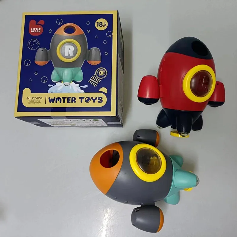 Soffione doccia portatile con spruzzi d'acqua, versione Q, doccia con razzo rotante, doccia, giocattoli lenitivi