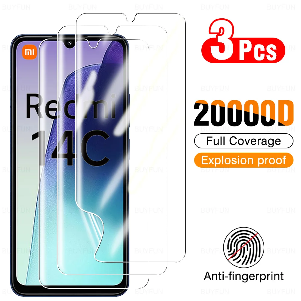 3Pcs Redmi14C Soft Hydrogel Film For Xiaomi Redmi 14C 4G Transparent Screen Protector Mi Readme Redmy 14 C C14 6.88'' Not Glass