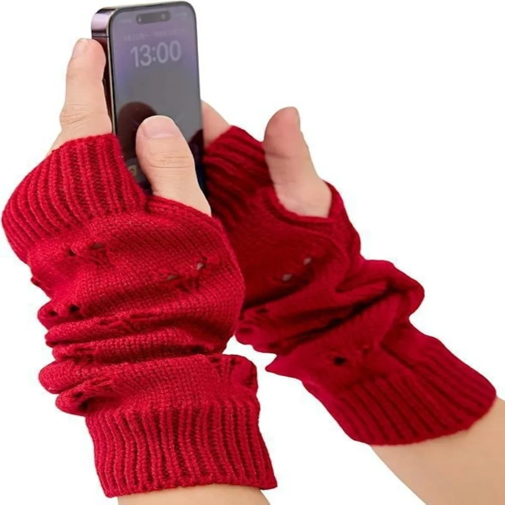 الجوف خارج تصميم محبوك قفازات الذراع الكروشيه دفئا حورية البحر تصميم مدفئات للذراع لينة محبوك أسود اللون قفازات الحياكة