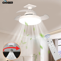 Ceiling Fan with LED Lighting for Living Room Bedroom Kitchen Ceiling Fan E27 Socket Cordless Electric Fan with Remote Control