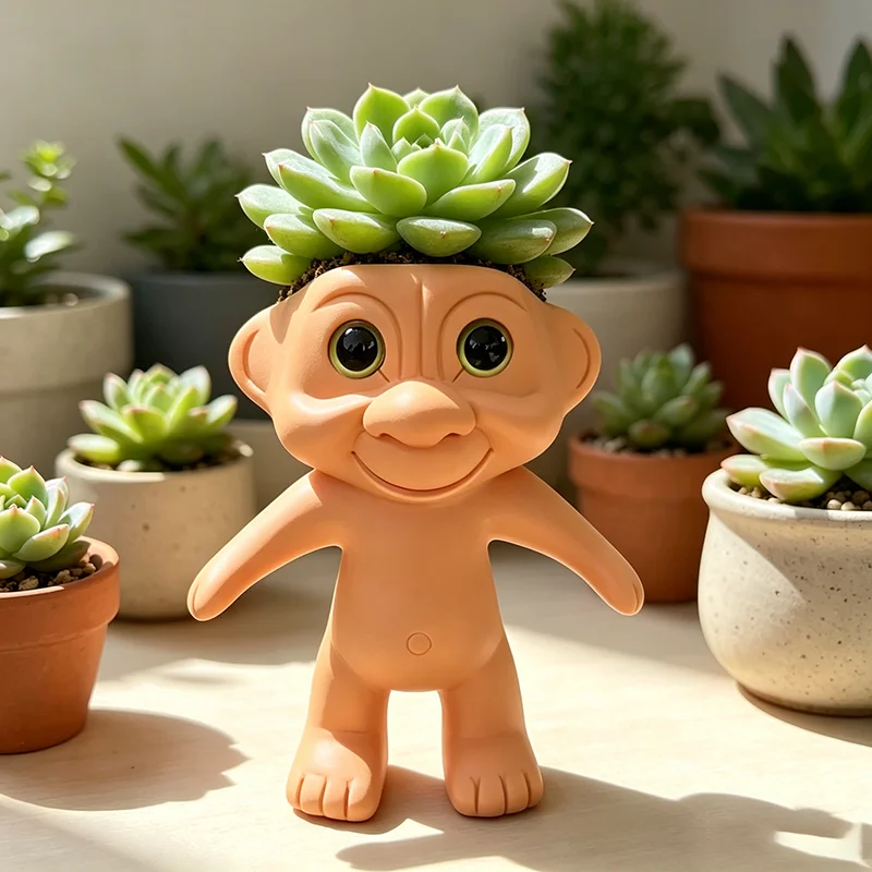 Pot de plante succulente ET Alien en résine, petit porte-fleurs pour la décoration de la maison, du bureau, du rebord de fenêtre, du balcon, figurine amusante, ornement