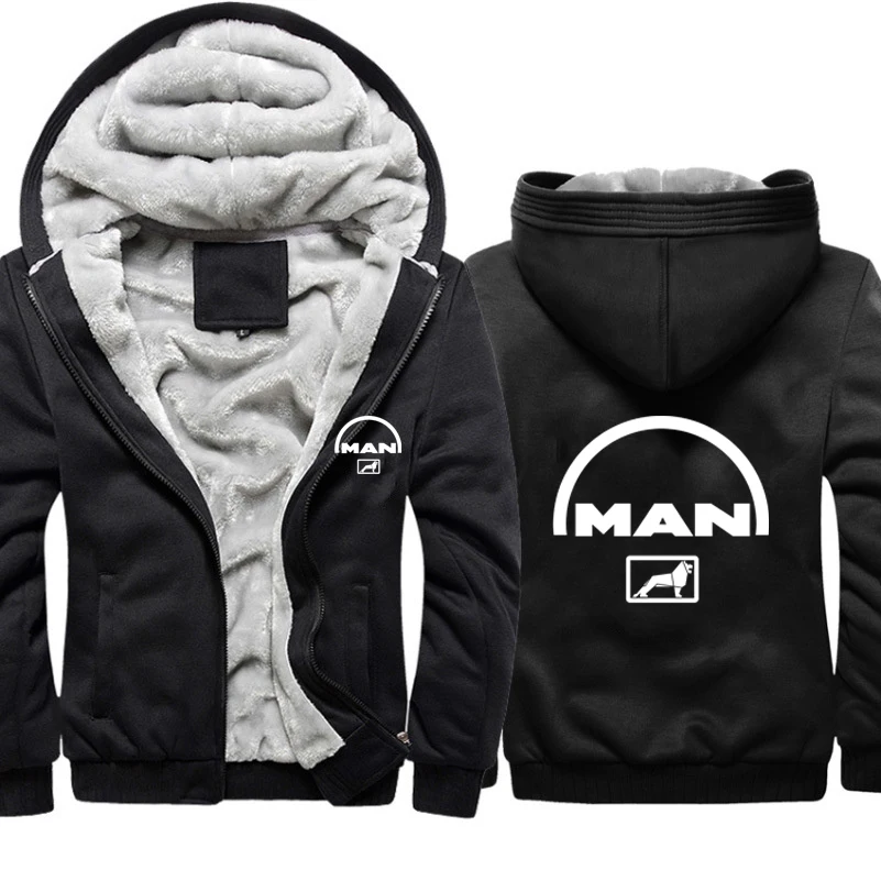 Man's Hoodies MAN Car Logo Print Jacket Men Casual Winter Thicken Warm Fleece cotton Zipper Raglan Coat Male Tracksuits