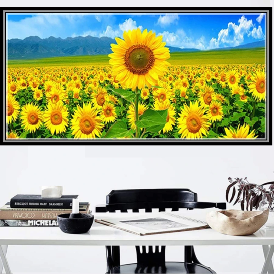 

Beautiful Sunflowers DIY 5D Diamond Painting Full Drill Square Embroidery Mosaic Art Picture Of Rhinestones Home Decor Gifts