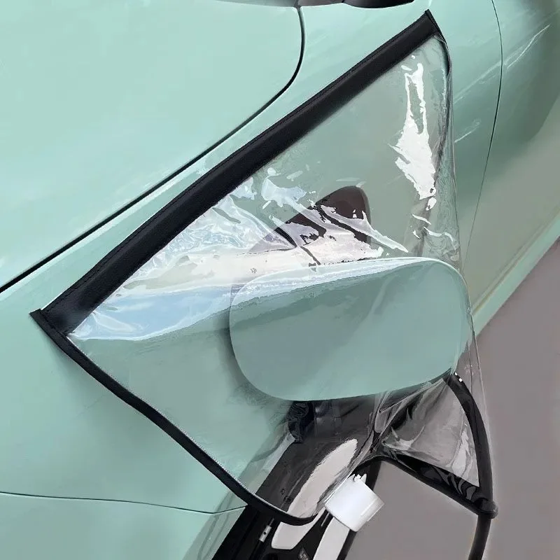 

1Pc Easy Install Universal EV Charging Port Rain Cover Transparent Waterproof Snowproof Charging Gun Protector Auto Accessories