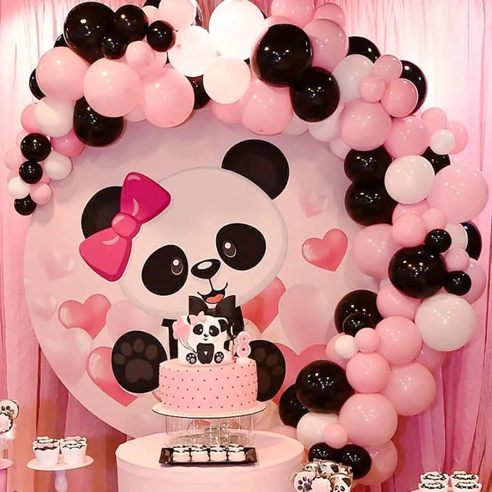 103pcs Black White Pink Balloon Garland Kit,Panda Themed Party Supplies,for Baby Shower Birthday Bridal Anniversary Decorations