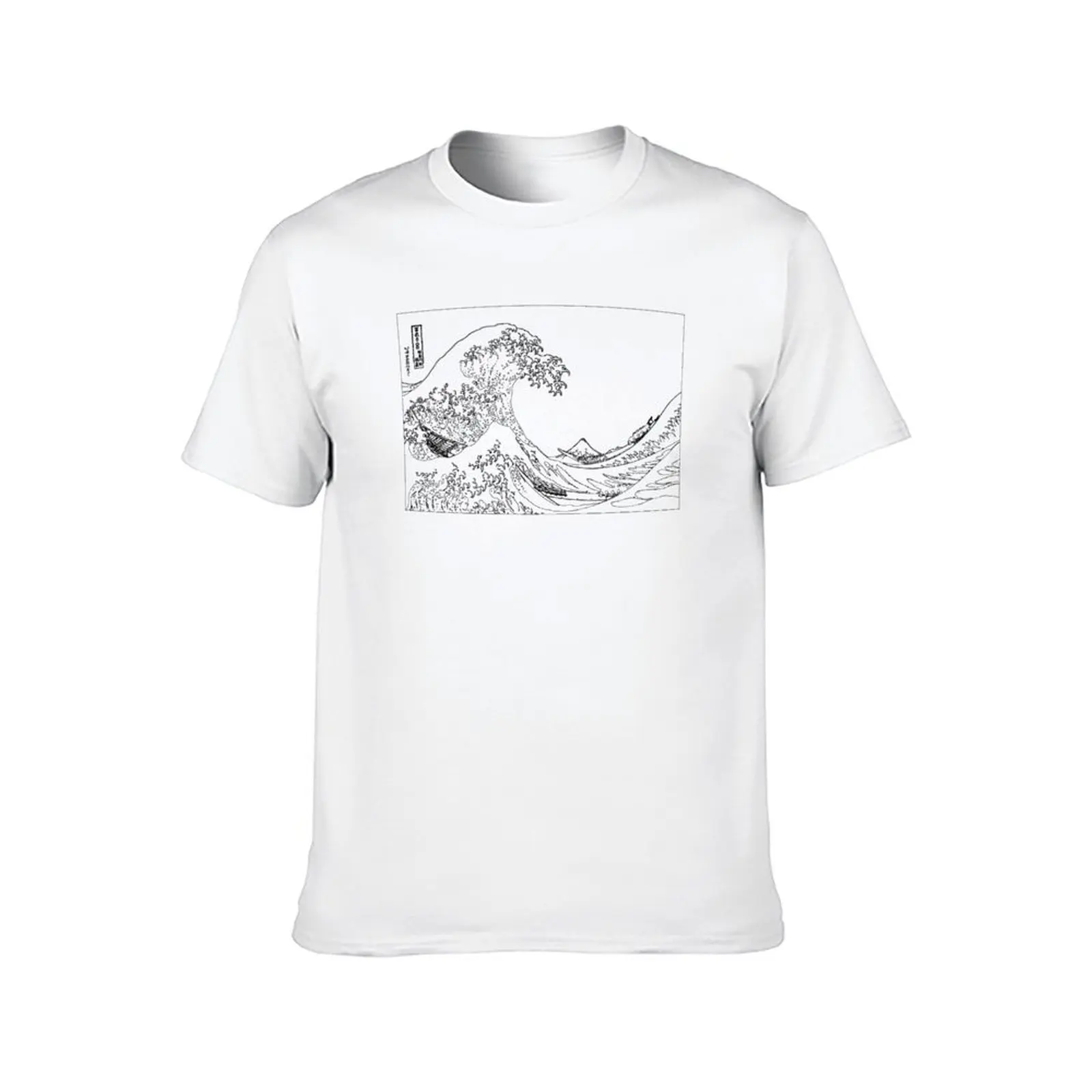 موجة كبيرة مخطط أبيض وأسود تي شيرت أنيمي تي شيرت رجل كبير الحجم تي شيرت فاخر مضحك تي شيرت الظلام الفكاهة تي شيرت #2